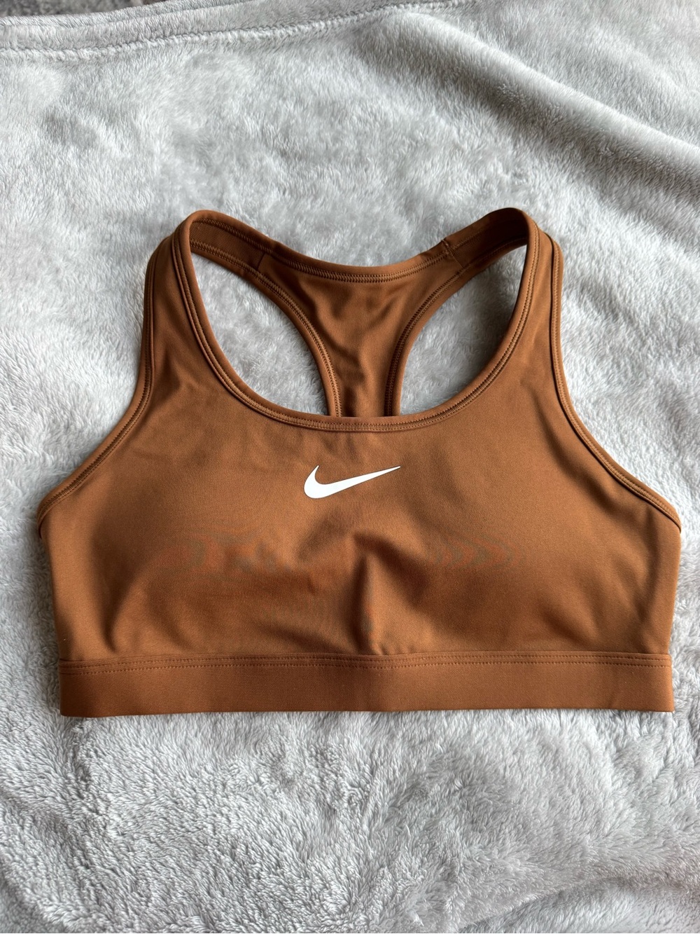 Nike NWOT Brown Swoosh Padded Sports Bra Medium Support - S